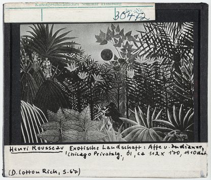 Vorschaubild Henri Rousseau: Exotische Landschaft, Affe und Indianer. Chicago, Privatsammlung 